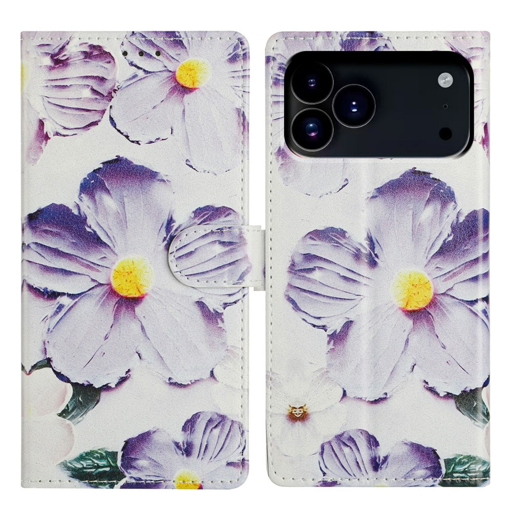  iPhone 17 Pro Max Fodral Med Tryck Lila Blommor - Teknikhallen.se
