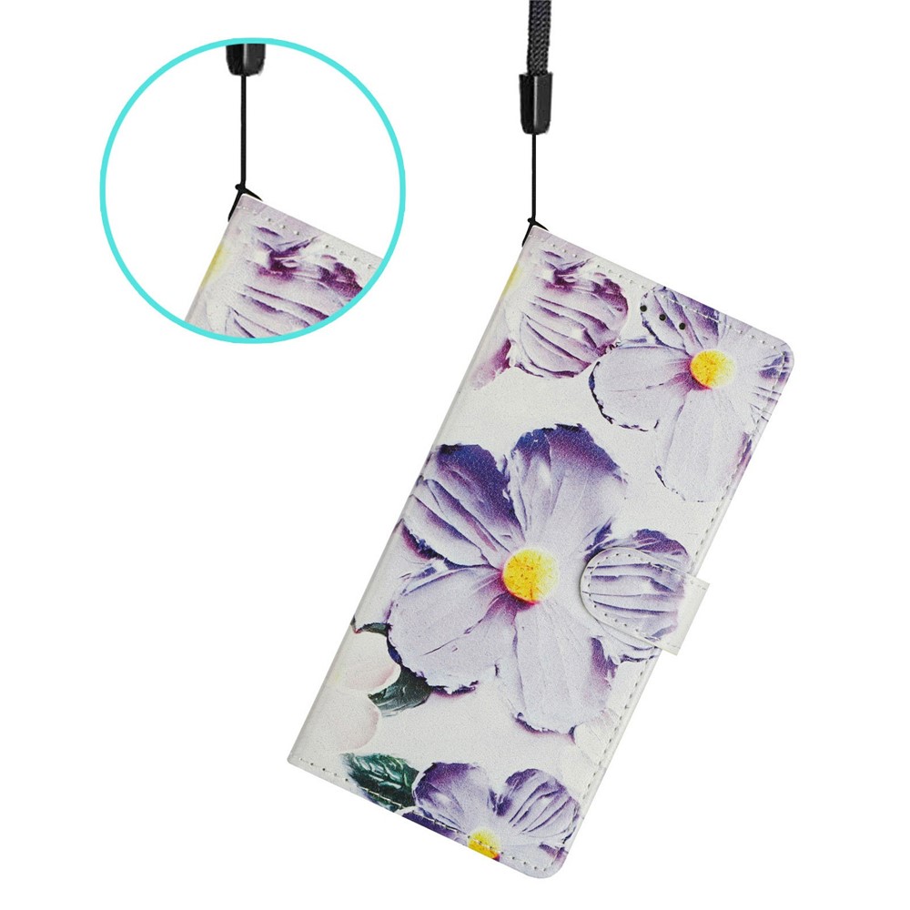  iPhone 17 Pro Max Fodral Med Tryck Lila Blommor - Teknikhallen.se