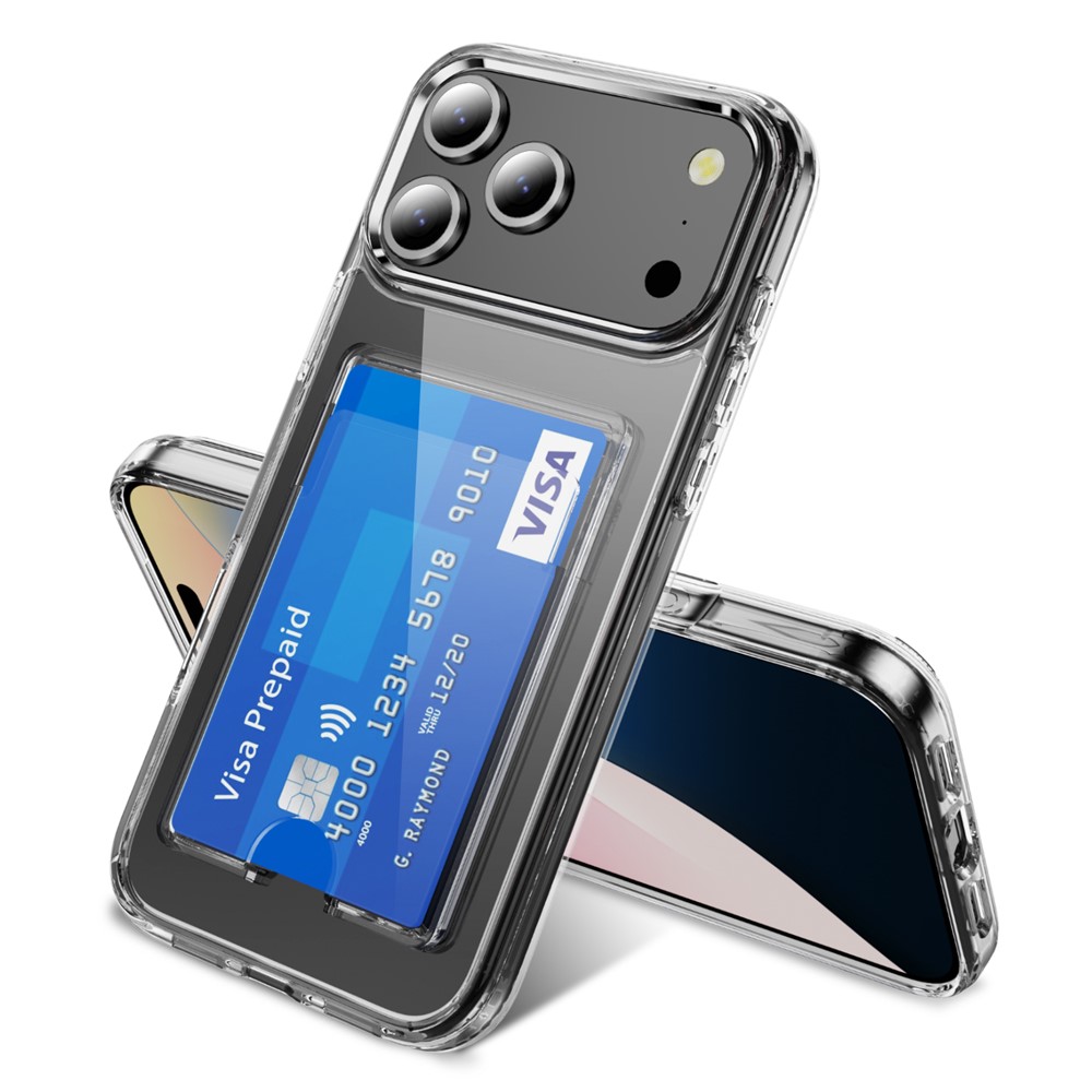  iPhone 17 Pro Max Skal Med Korthållare Transparent - Teknikhallen.se