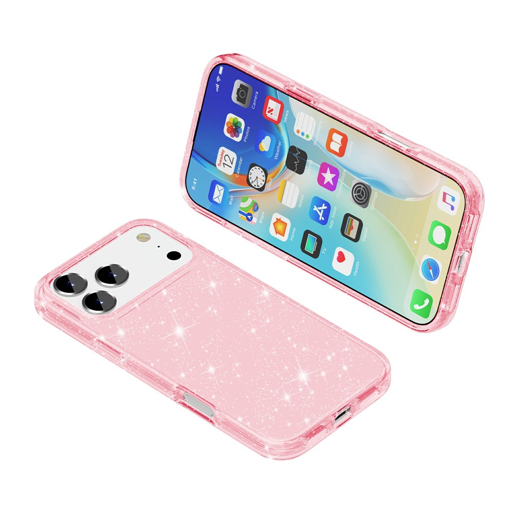  iPhone 17 Pro Max Skal Glitter Rosa - Teknikhallen.se