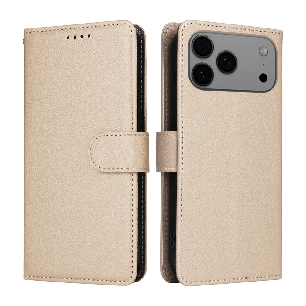  iPhone 17 Pro Max Fodral RFID Läder Beige - Teknikhallen.se