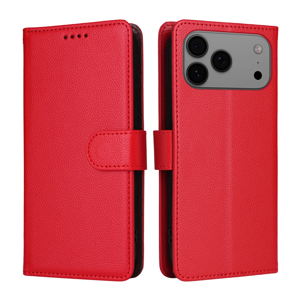  iPhone 17 Pro Max Fodral RFID Läder Röd - Teknikhallen.se