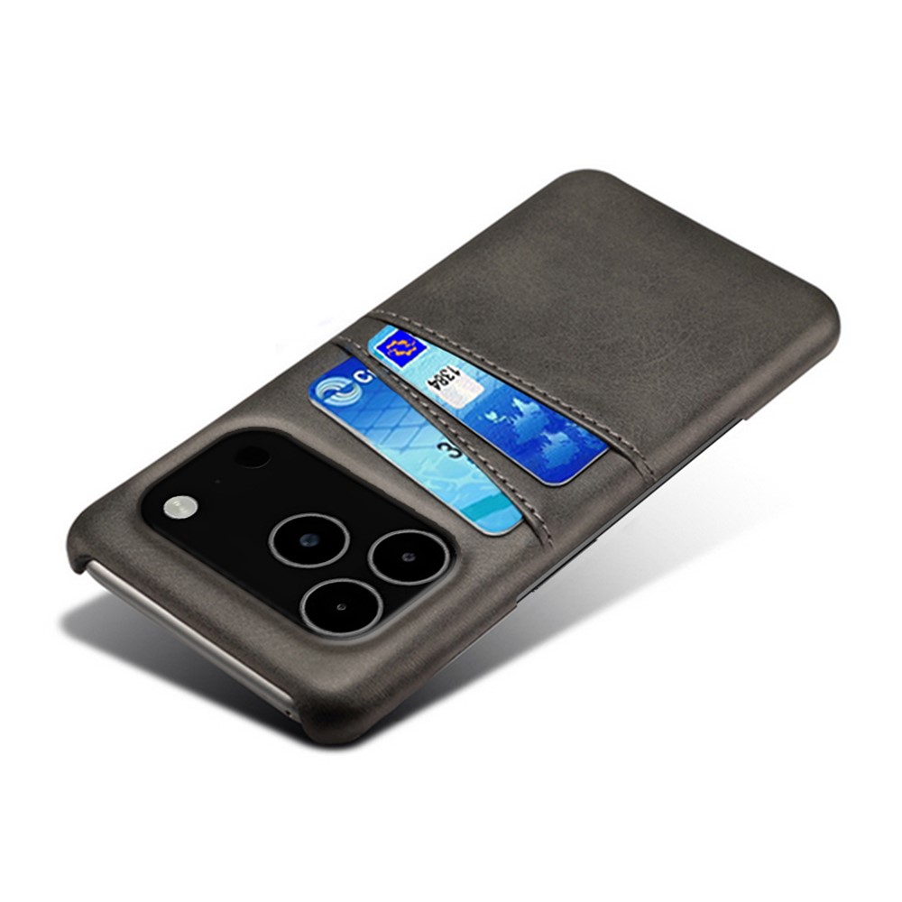  iPhone 17 Pro Max Skal Med Kortfack Läder Svart - Teknikhallen.se