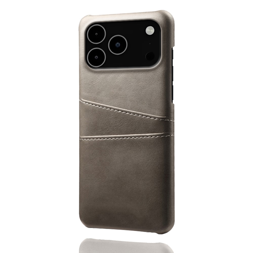  iPhone 17 Pro Max Skal Med Kortfack Läder Grå - Teknikhallen.se