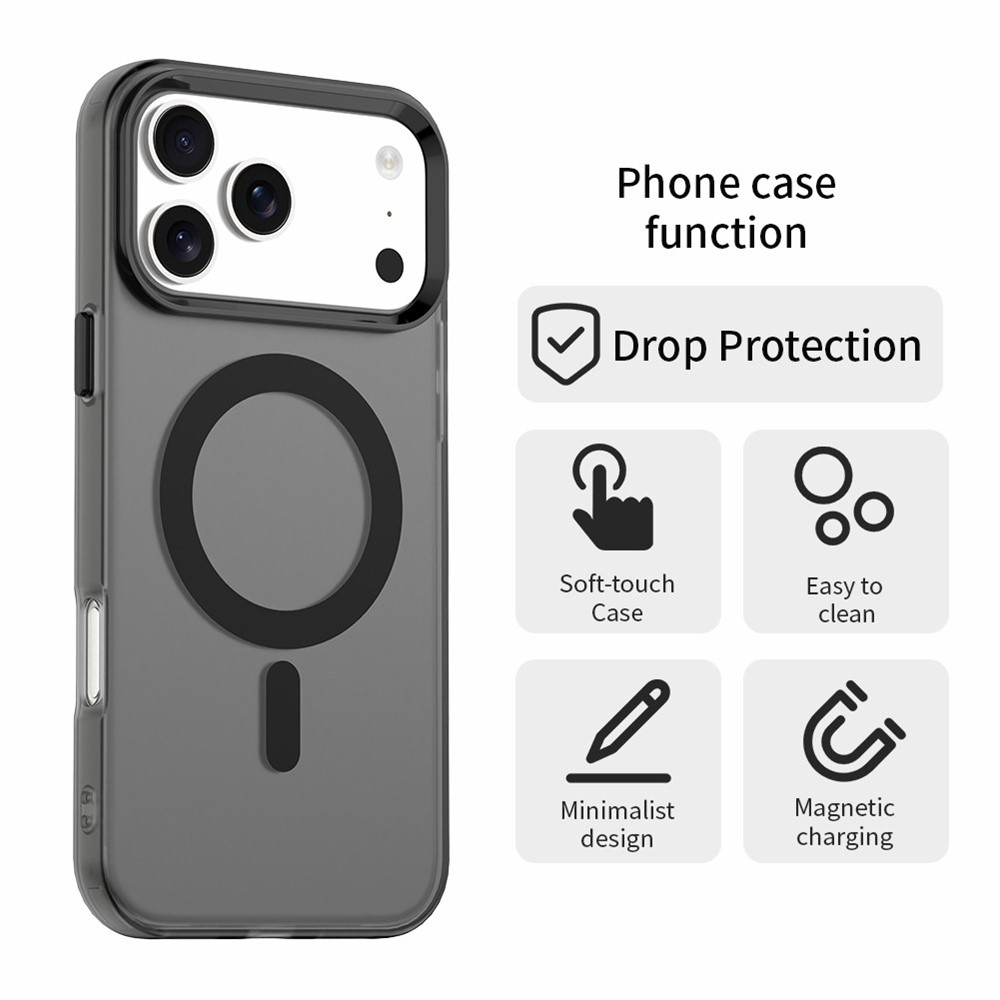  iPhone 17 Pro Max Skal MagSafe Hybrid Svart - Teknikhallen.se