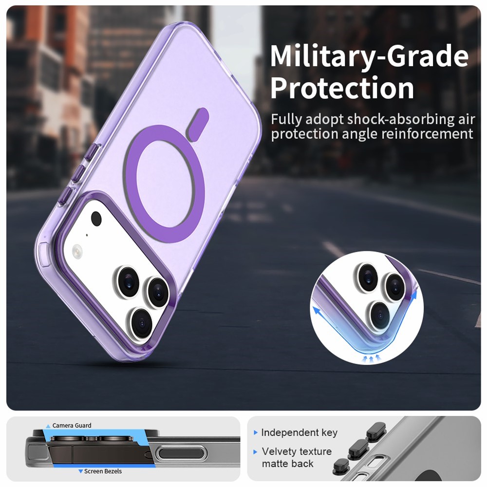  iPhone 17 Pro Max Skal MagSafe Hybrid Lila - Teknikhallen.se