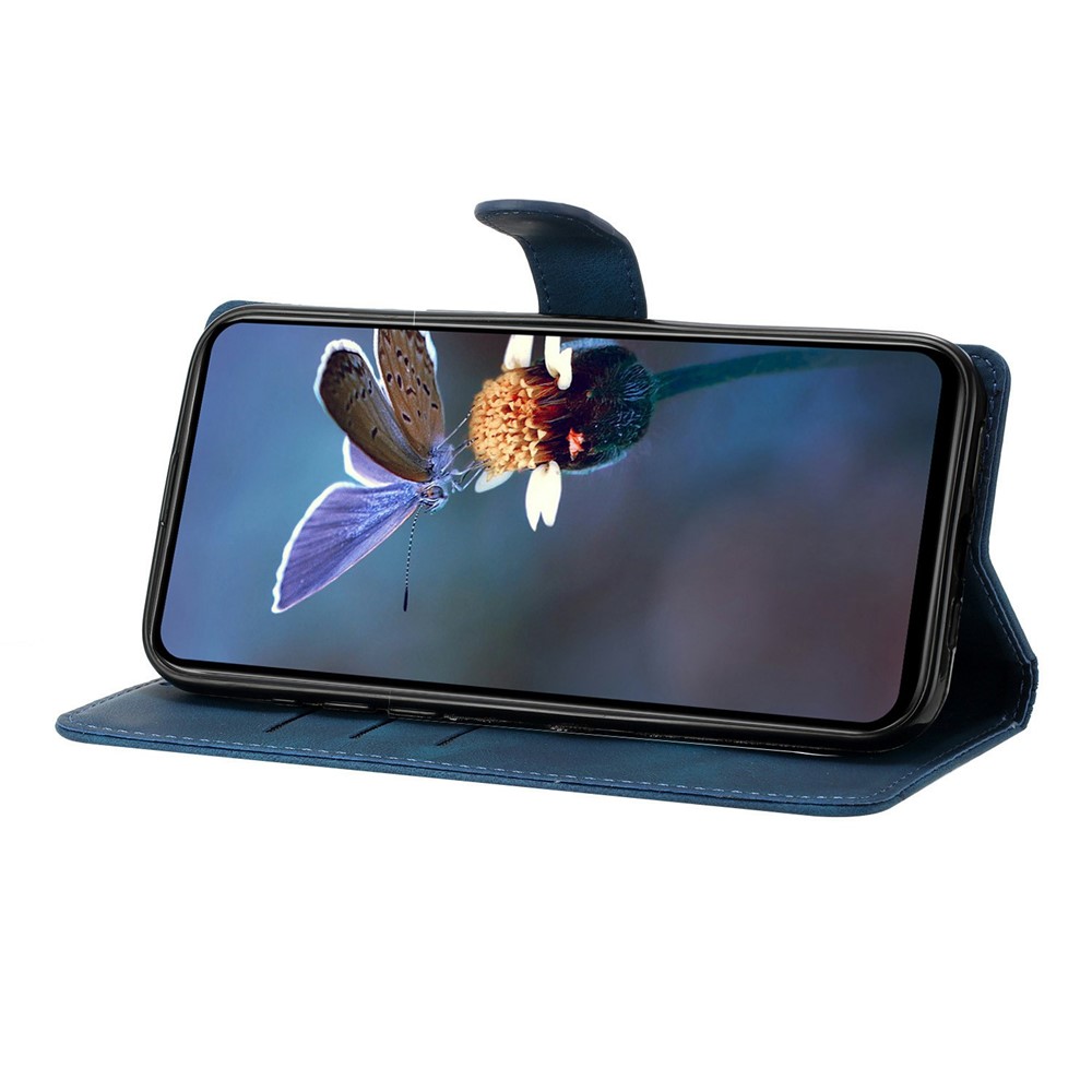  iPhone 17 Pro Max Fodral Med Blommigt Tryck Läder Blå - Teknikhallen.se