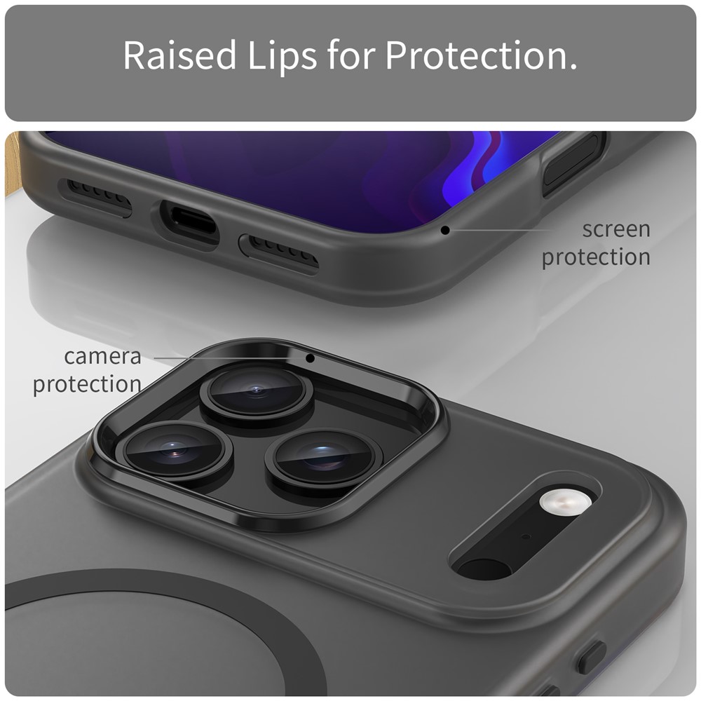  iPhone 17 Pro Max Skal MagSafe Hybrid Matt Svart - Teknikhallen.se