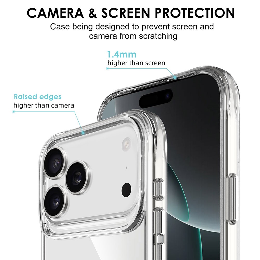  iPhone 17 Pro Max Skal Hybrid Transparent - Teknikhallen.se