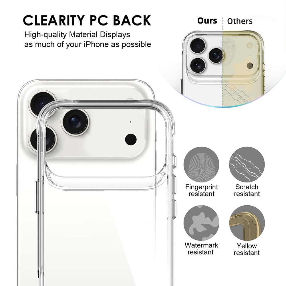  iPhone 17 Pro Max Skal Hybrid Transparent - Teknikhallen.se