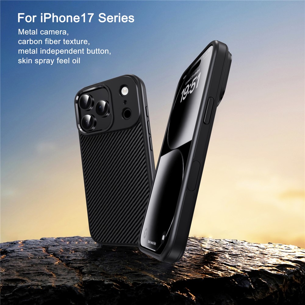 IPAKY IPAKY iPhone 17 Pro Max Skal TPU Kolfiber Textur Svart - Teknikhallen.se