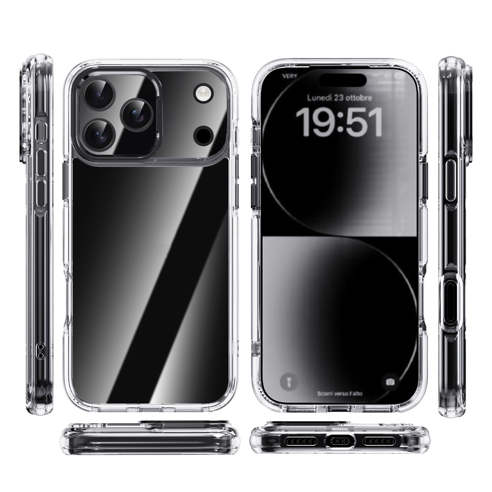 IPAKY IPAKY iPhone 17 Pro Max Skal Shockproof Transparent / Svart - Teknikhallen.se