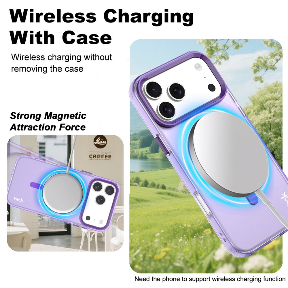 IMAK IMAK iPhone 17 Pro Max Skal MagSafe Anti Drop Lila - Teknikhallen.se