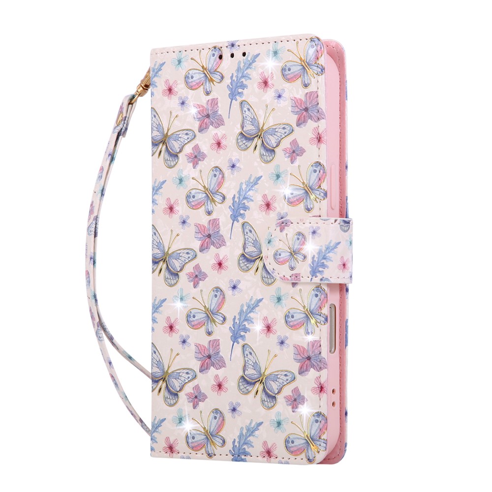  iPhone 17 Pro Max Fodral RFID Läder Fjärilar / Blommor - Teknikhallen.se