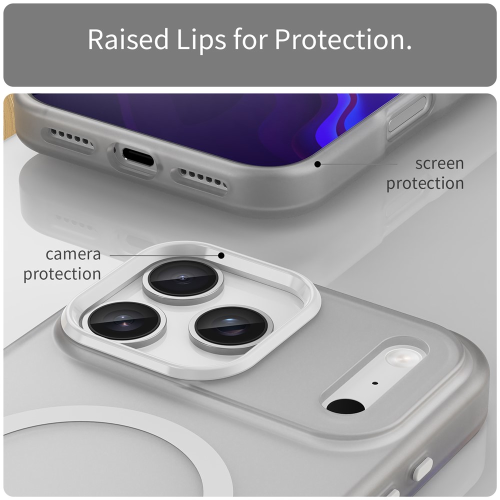  iPhone 17 Pro Max Skal MagSafe Hybrid Vit - Teknikhallen.se