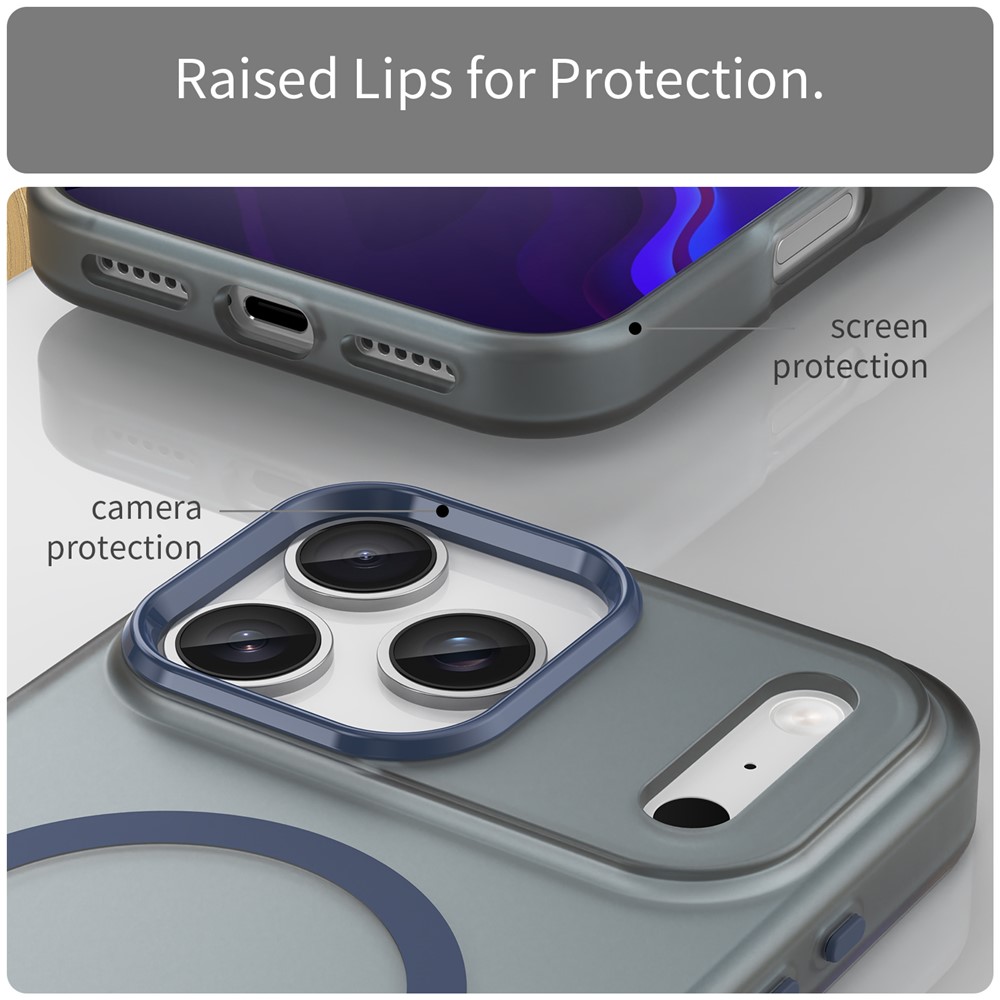  iPhone 17 Pro Max Skal MagSafe Hybrid Mörk Blå - Teknikhallen.se