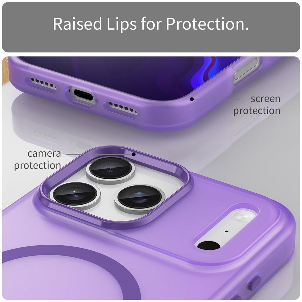  iPhone 17 Pro Max Skal MagSafe Hybrid Lila - Teknikhallen.se