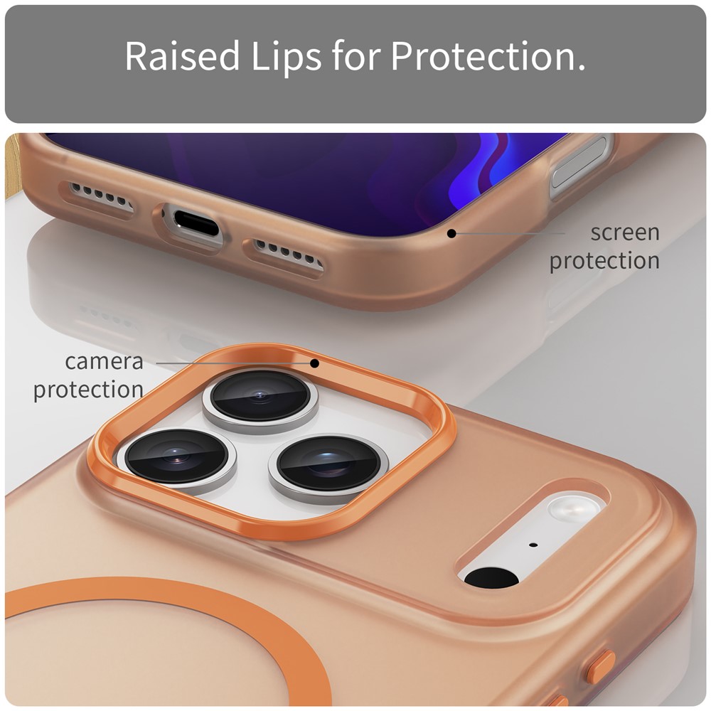  iPhone 17 Pro Max Skal MagSafe Hybrid Orange - Teknikhallen.se