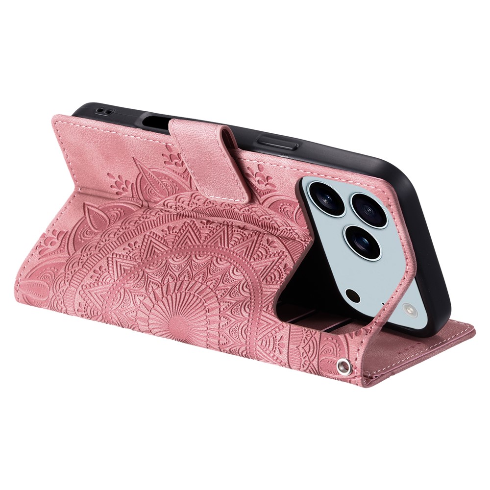  iPhone 17 Pro Max Fodral Mandala Läder Roséguld - Teknikhallen.se