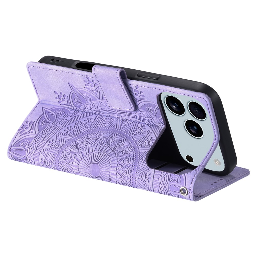  iPhone 17 Pro Max Fodral Mandala Läder Lila - Teknikhallen.se