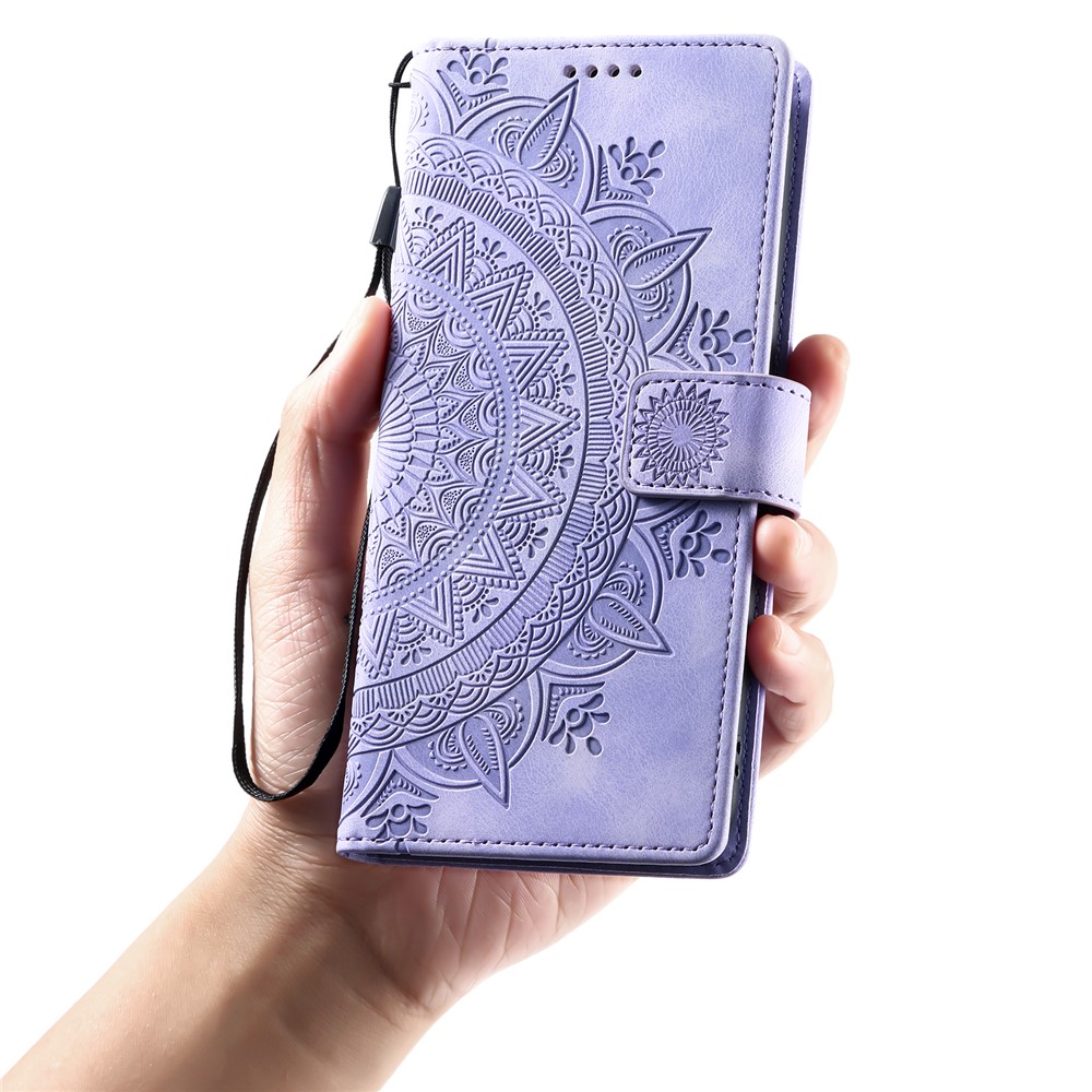  iPhone 17 Pro Max Fodral Mandala Läder Lila - Teknikhallen.se