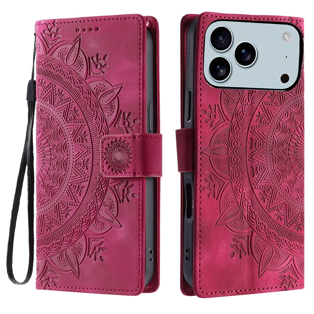  iPhone 17 Pro Max Fodral Mandala Läder Rosa - Teknikhallen.se