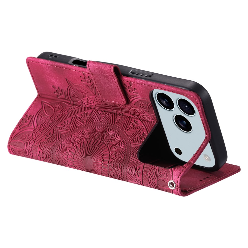  iPhone 17 Pro Max Fodral Mandala Läder Rosa - Teknikhallen.se