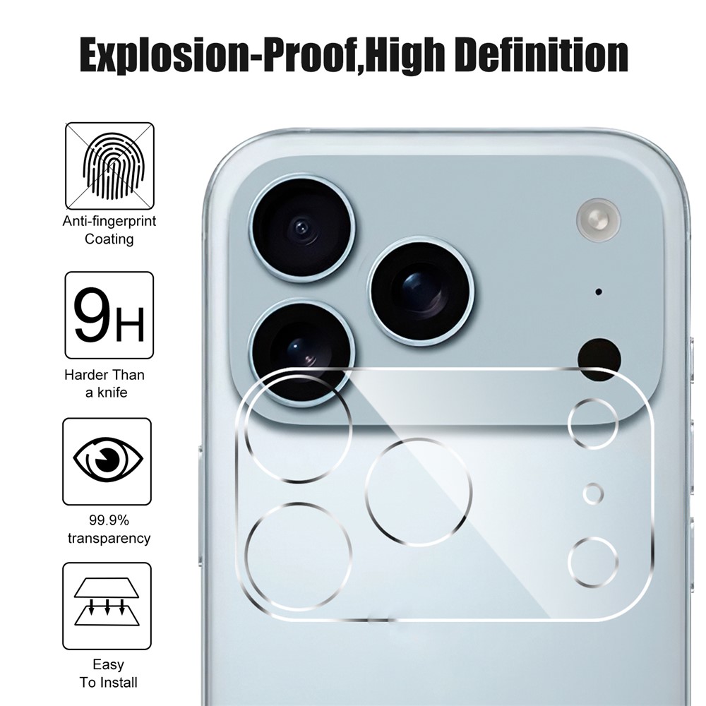 iPhone 17 Pro Max Linsskydd Härdat Glas Transparent - Teknikhallen.se