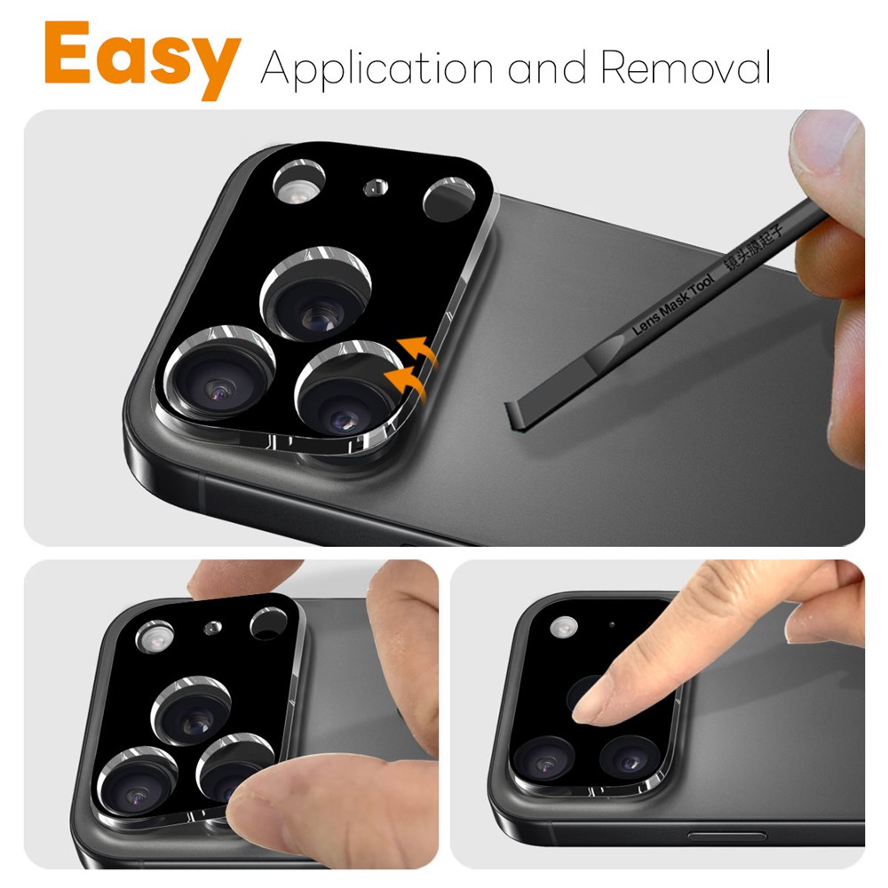 NORTHJO NORTHJO iPhone 17 Pro Max 2-PACK Linsskydd Härdat Glas Svart - Teknikhallen.se