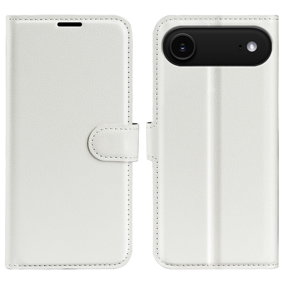  iPhone 17 Air Fodral Litchi Läder Vit - Teknikhallen.se