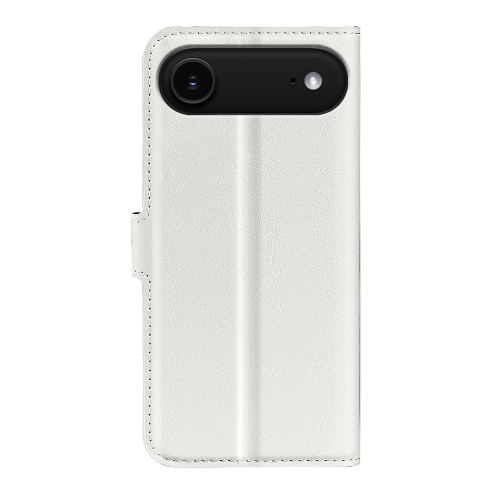  iPhone 17 Air Fodral Litchi Läder Vit - Teknikhallen.se