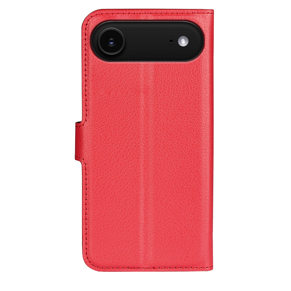  iPhone 17 Air Fodral Litchi Läder Röd - Teknikhallen.se