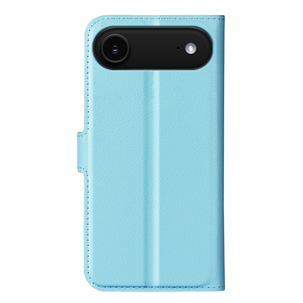  iPhone 17 Air Fodral Litchi Läder Blå - Teknikhallen.se