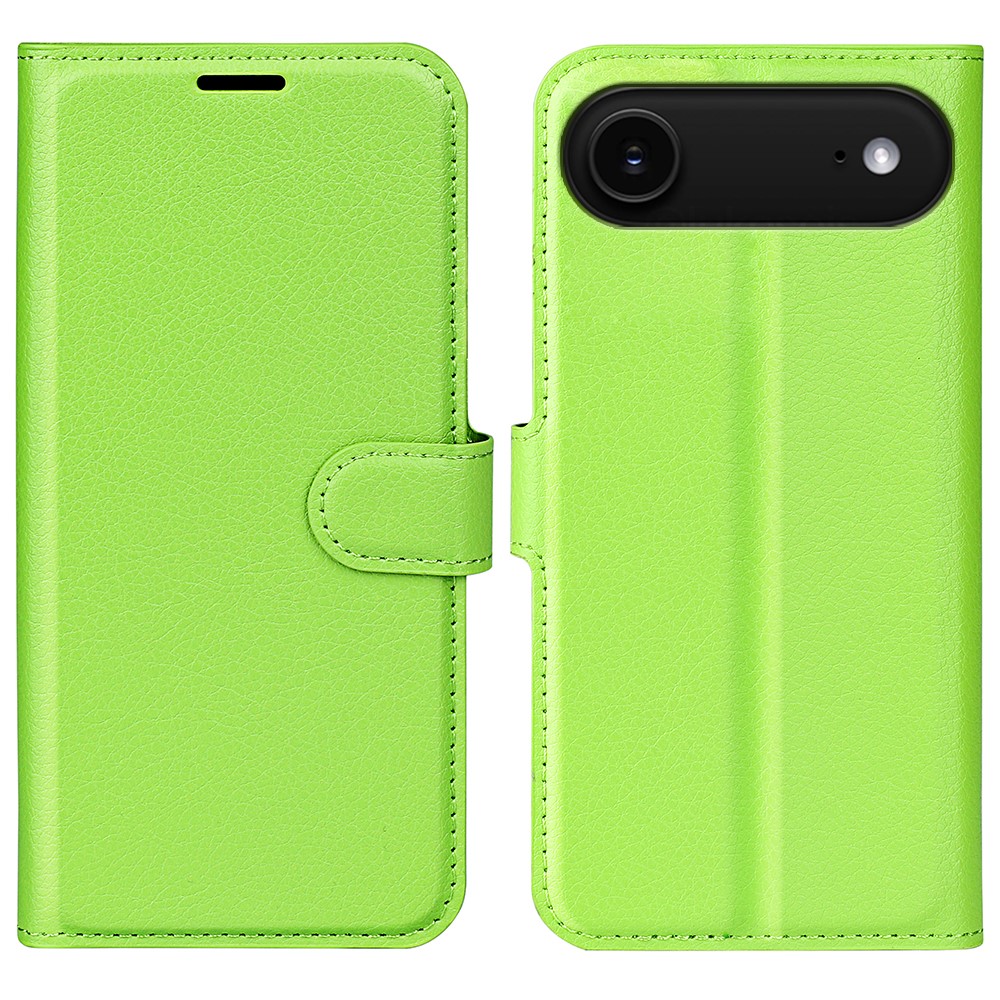  iPhone 17 Air Fodral Litchi Läder Grön - Teknikhallen.se