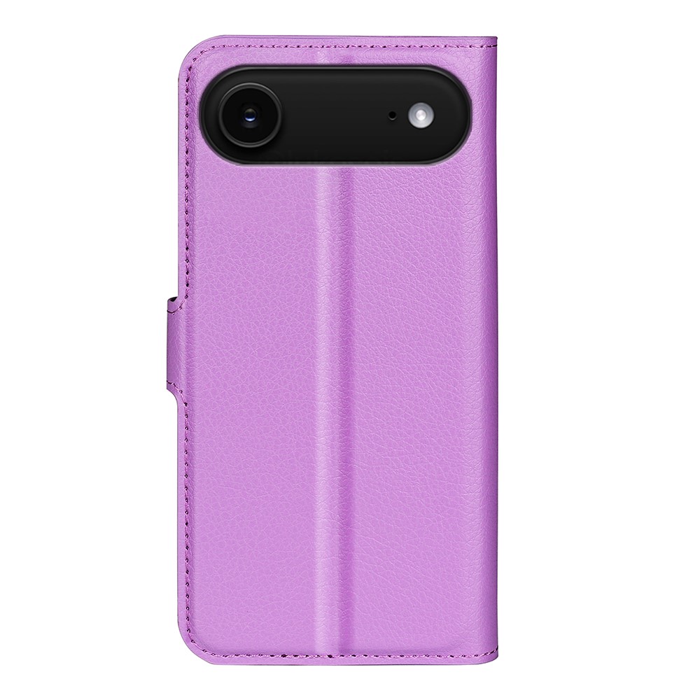  iPhone 17 Air Fodral Litchi Läder Lila - Teknikhallen.se
