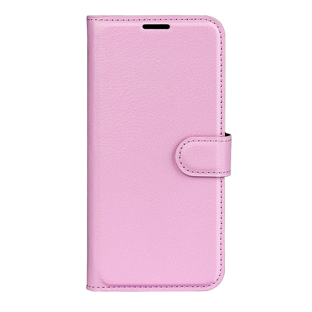  iPhone 17 Air Fodral Litchi Läder Ljus Rosa - Teknikhallen.se
