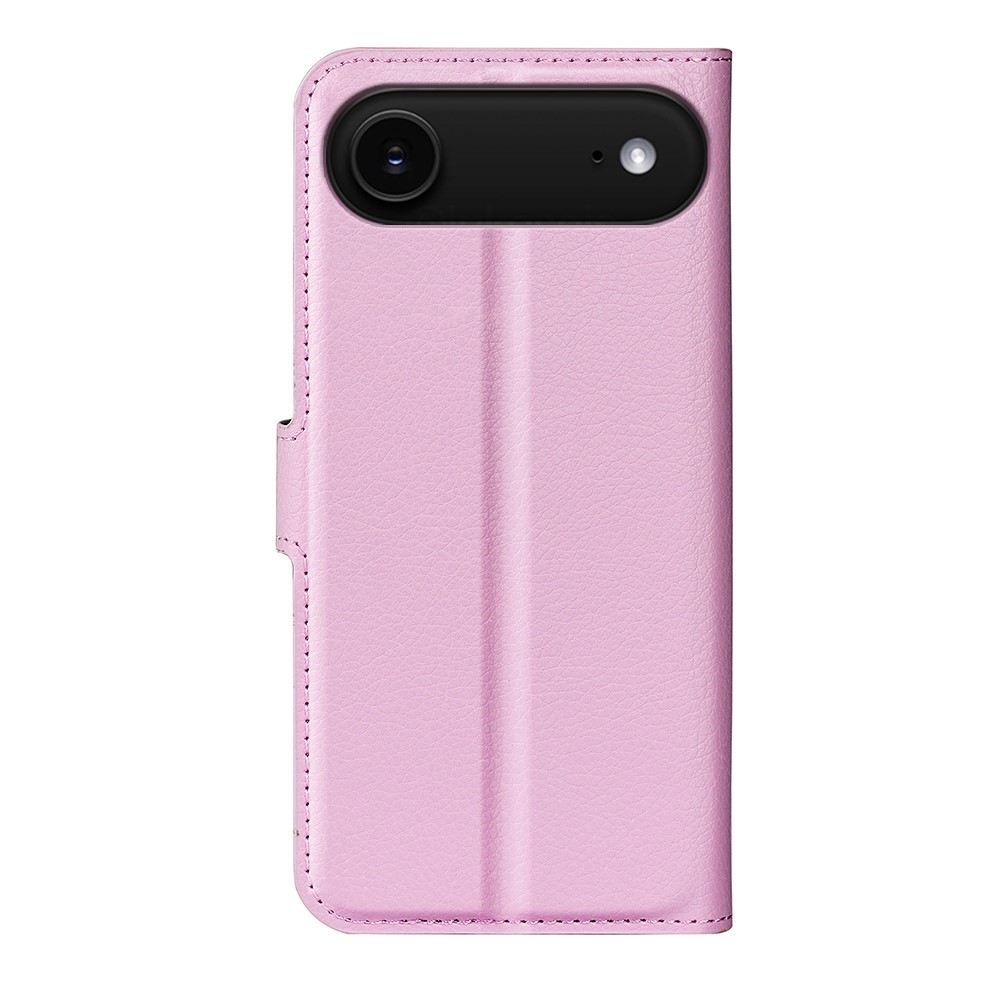  iPhone 17 Air Fodral Litchi Läder Ljus Rosa - Teknikhallen.se