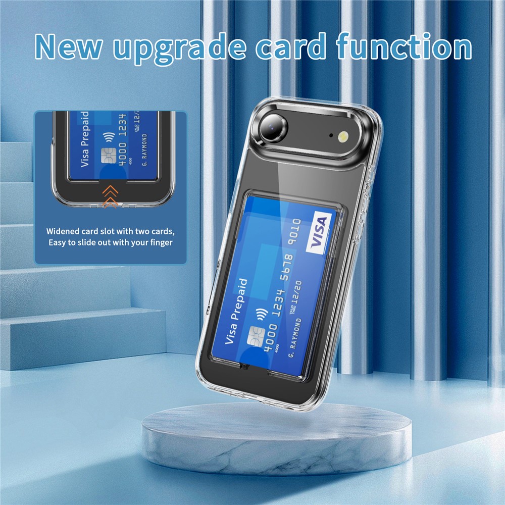  iPhone 17 Air Skal Med Kortfack Transparent - Teknikhallen.se