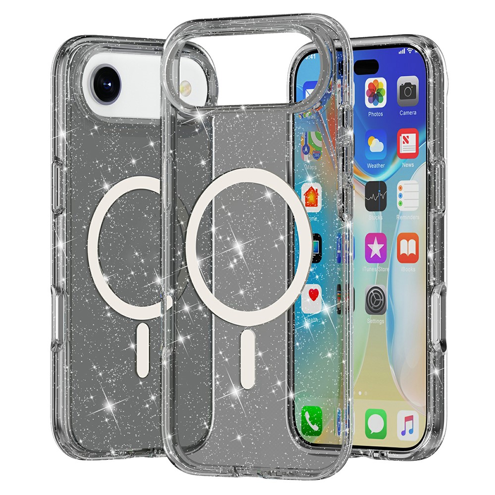  iPhone 17 Air Skal MagSafe Glitter Svart - Teknikhallen.se