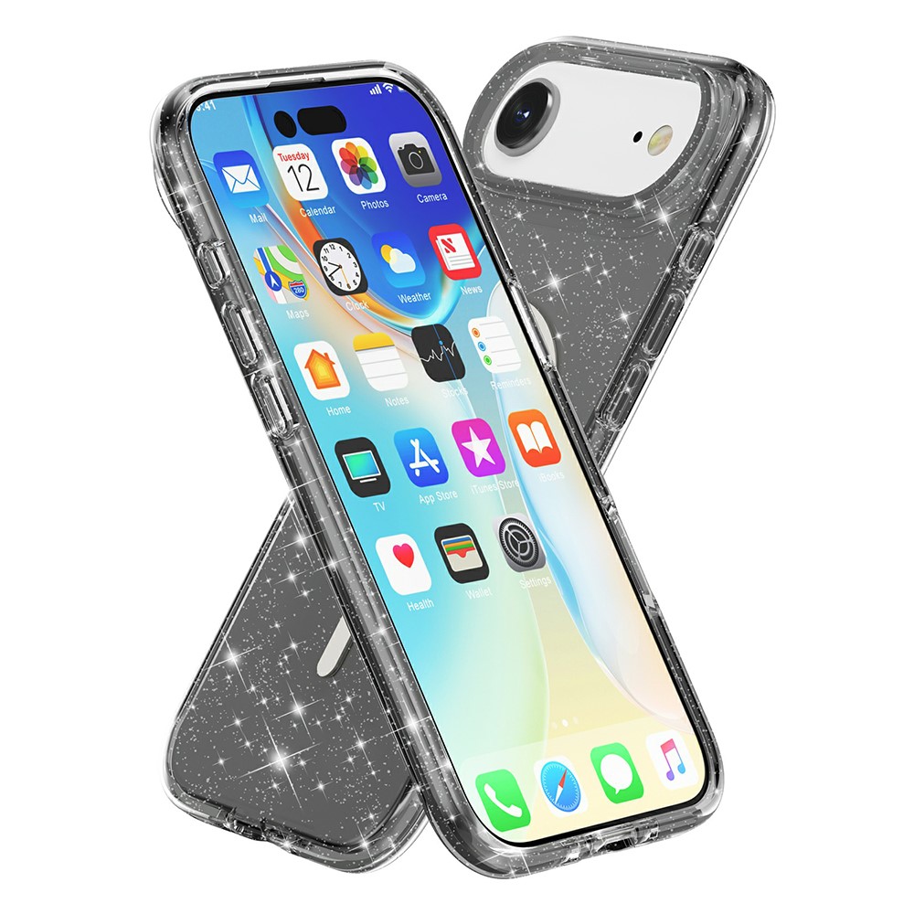  iPhone 17 Air Skal MagSafe Glitter Svart - Teknikhallen.se