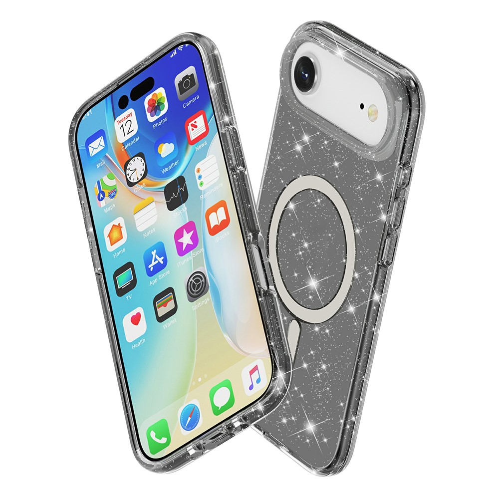  iPhone 17 Air Skal MagSafe Glitter Svart - Teknikhallen.se