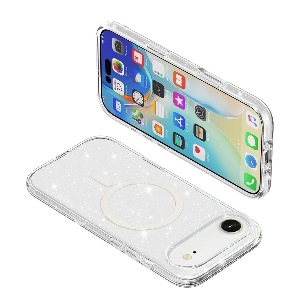  iPhone 17 Air Skal MagSafe Glitter Transparent - Teknikhallen.se