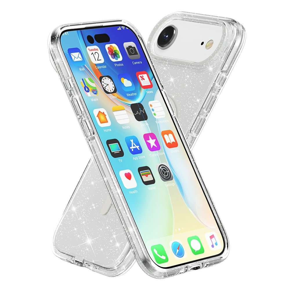  iPhone 17 Air Skal MagSafe Glitter Transparent - Teknikhallen.se