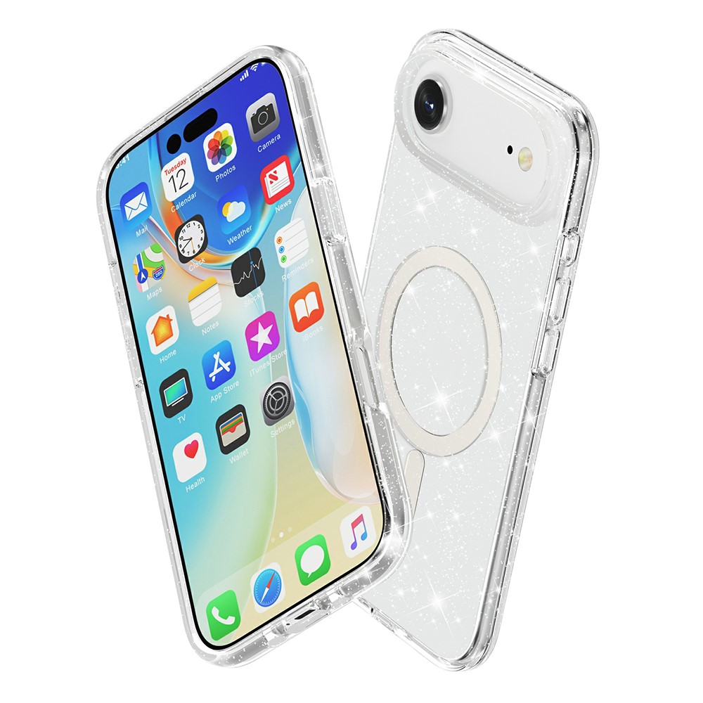  iPhone 17 Air Skal MagSafe Glitter Transparent - Teknikhallen.se