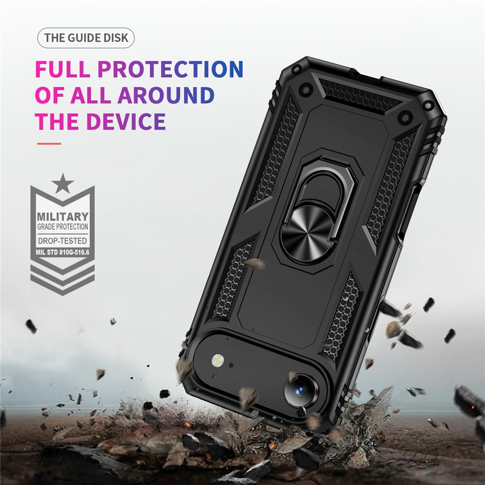  iPhone 17 Air Skal Shockproof Hybrid Ring Svart - Teknikhallen.se