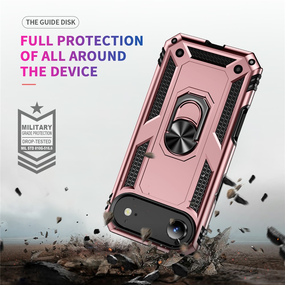  iPhone 17 Air Skal Shockproof Hybrid Ring Roséguld - Teknikhallen.se