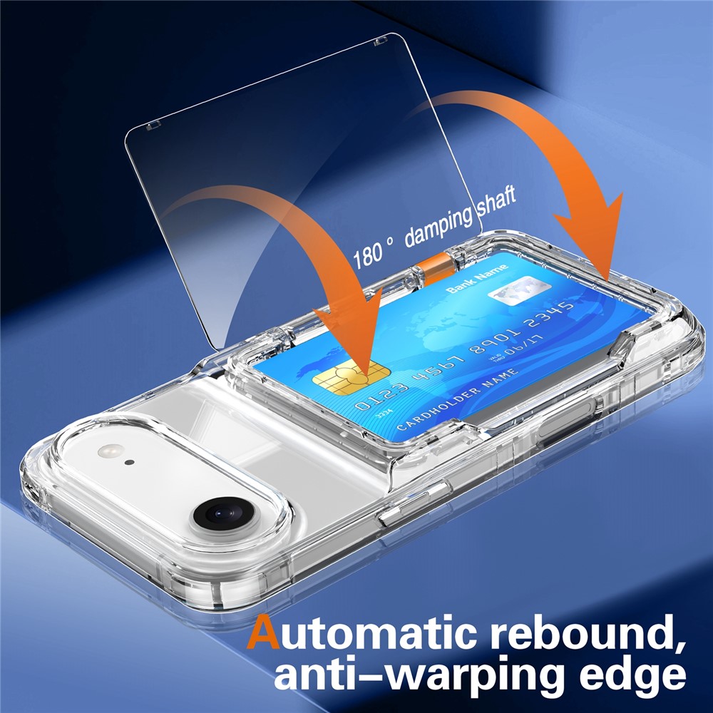  iPhone 17 Air Skal Kickstand Med Kortfack Transparent - Teknikhallen.se