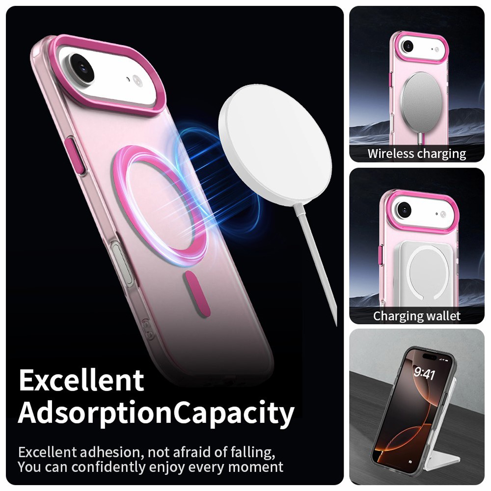  iPhone 17 Air Skal Magsafe Hybrid Rosa - Teknikhallen.se
