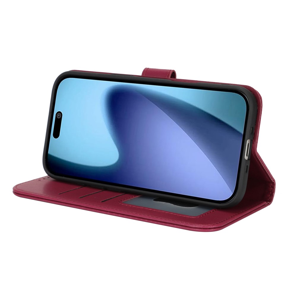  iPhone 17 Air Fodral Läder Röd - Teknikhallen.se