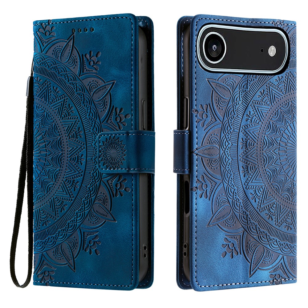  iPhone 17 Air Fodral Mandala Läder Blå - Teknikhallen.se
